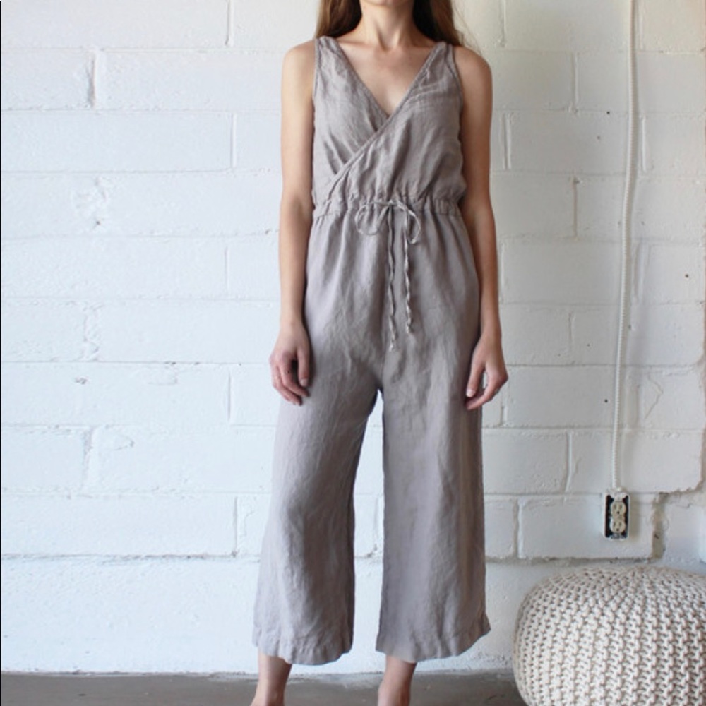 Esby Allison cropped linen jumpsuit